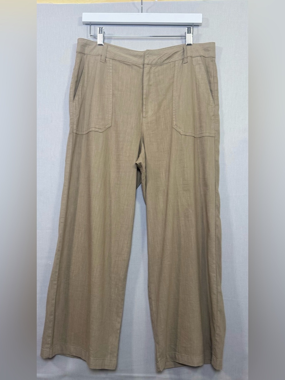 KUT From the Kloth Topaz Wide Leg Linen Blend Pants Tan Size 8